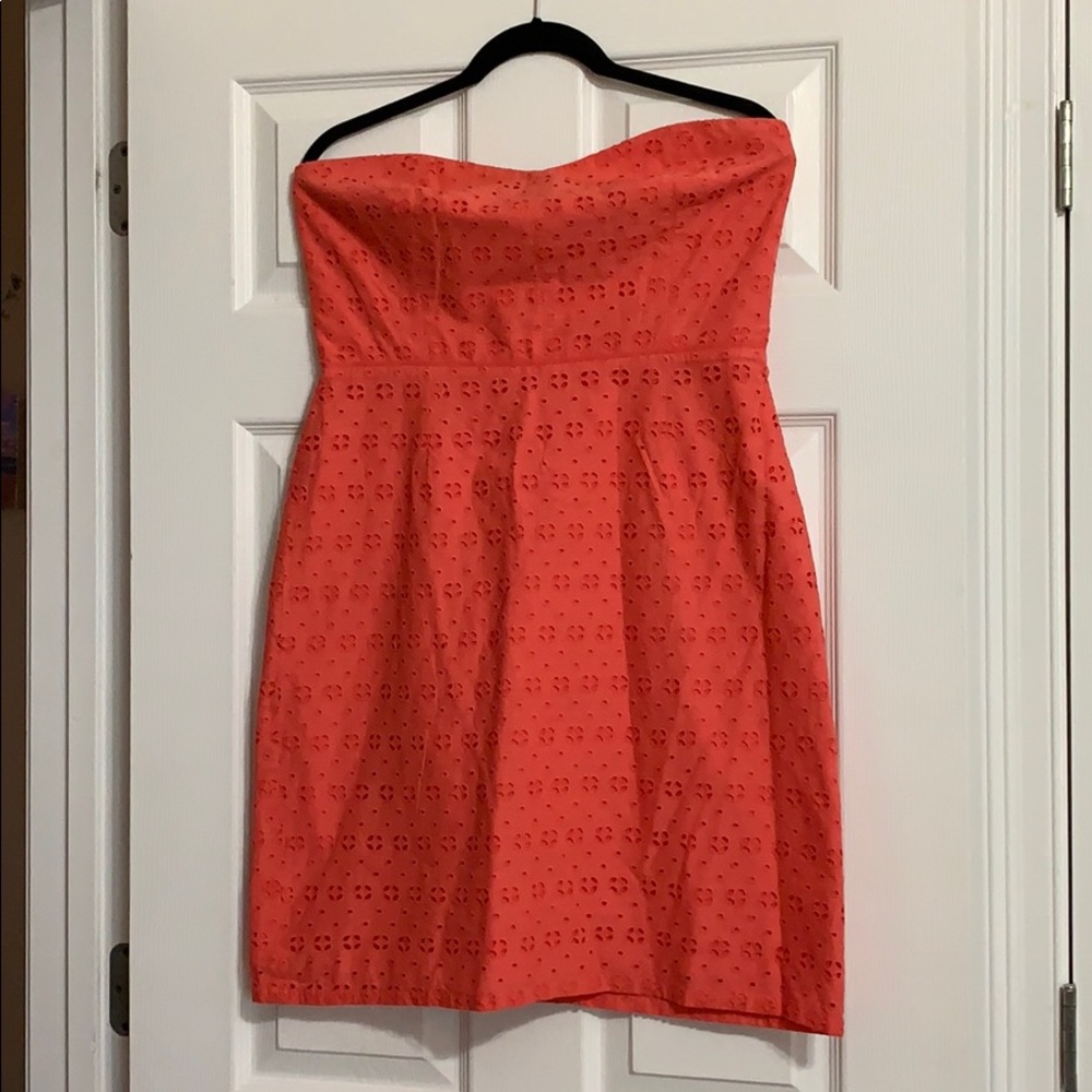 Sweetheart neckline coral dress
